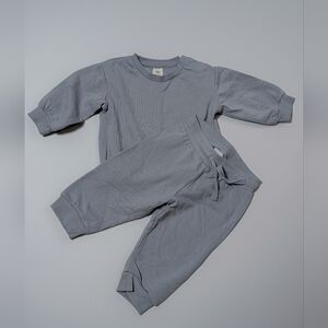 H&M Organic Cotton Baby Lounge Set | Size 6M | Blue Sweatshirt & Joggers | NWOT